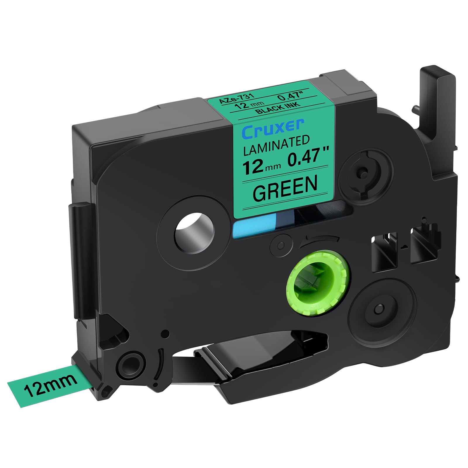 Cruxer Lot de 20 Compatible TZE-731 pour P-touch Noir sur Vert 12 mm