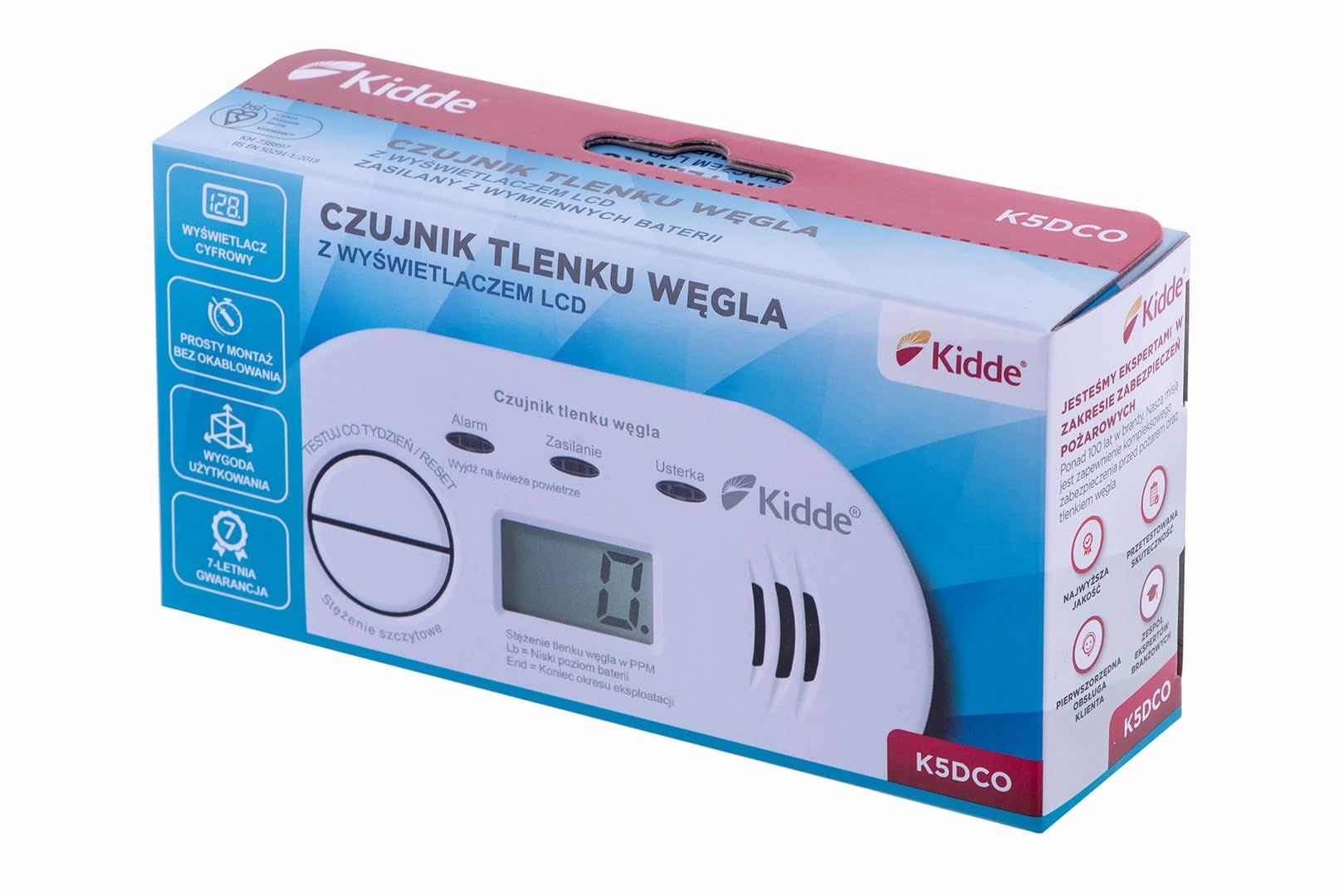 KIDDE Czujnik czadu z wyÅ››wietlaczem K5DCO