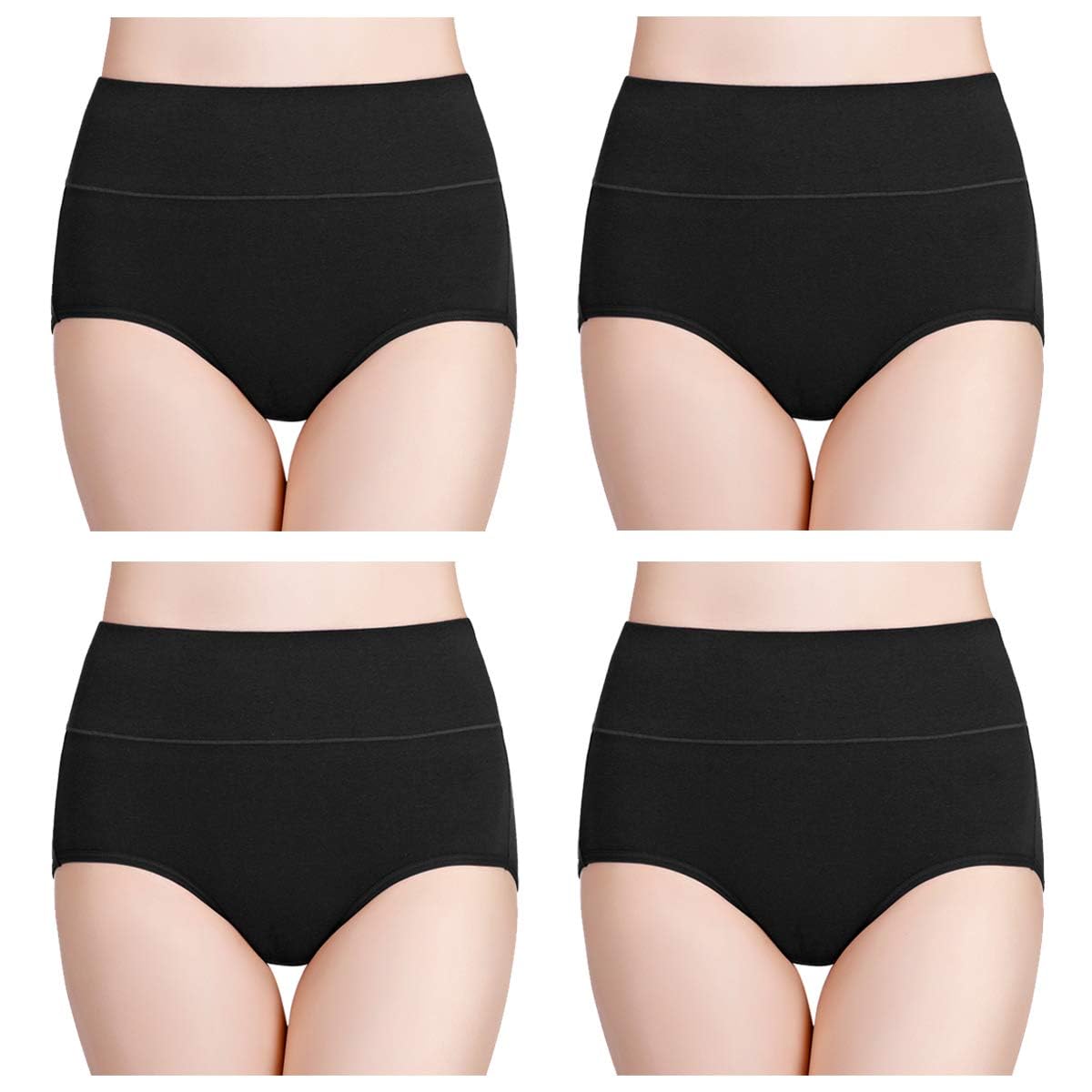 Ladies Knickers Cotton Full Briefs High Waisted Underwear Panties for Women Multipack