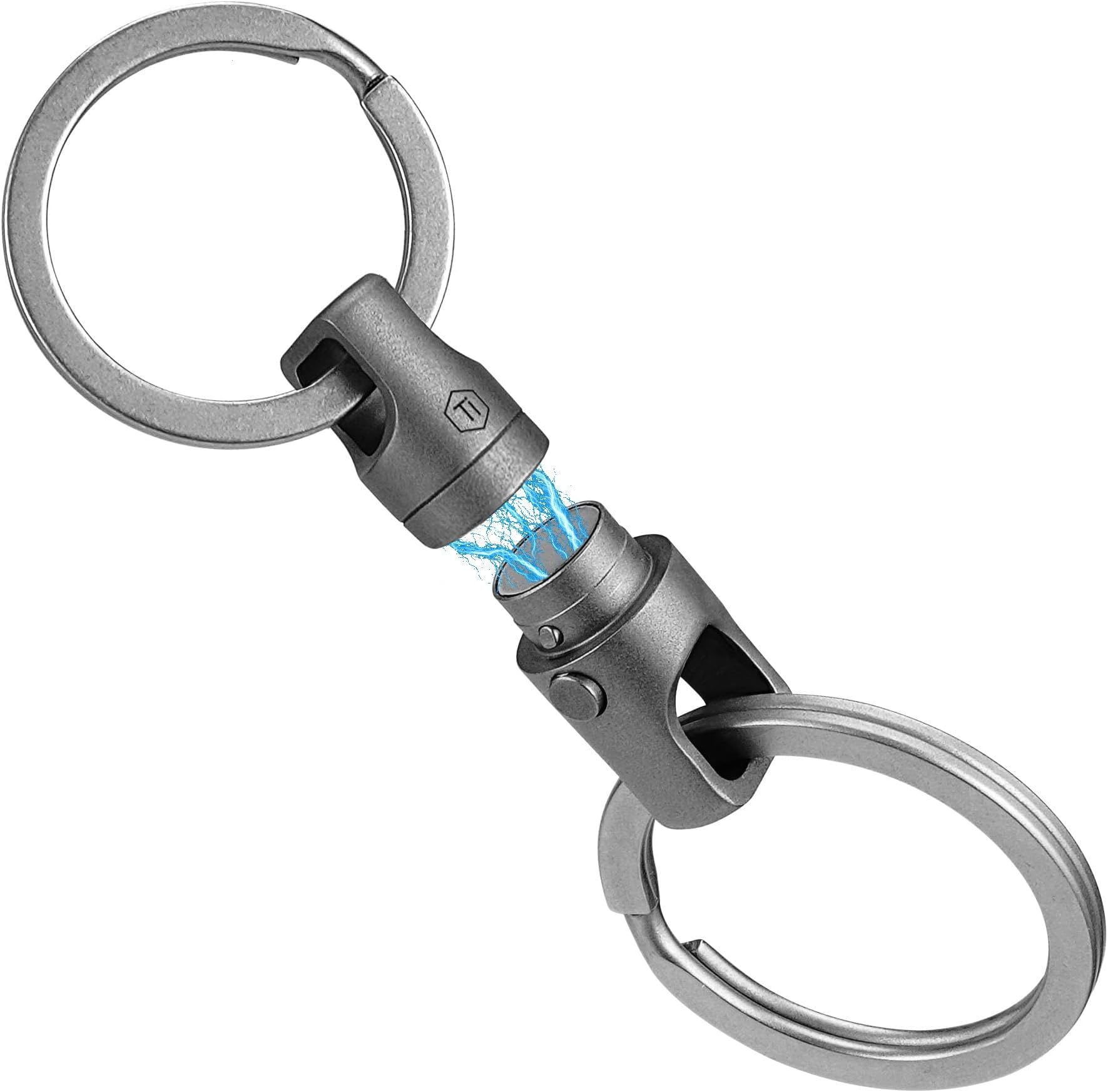 Titanium Detachable Magnetic Keychain Connector 2pcs,Double-end Key Ring Holder,Titanium Rotatable Key Linker
