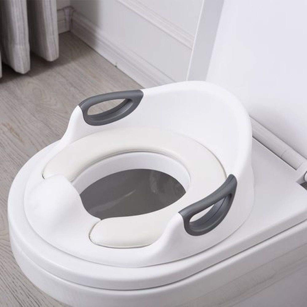 Vasino per Bambini con Schienale, Sedile da Toilette Vasino da Allenamento per Bambini Bambini Anello da Toilette per Ragazzi con Maniglia con Schienale,White