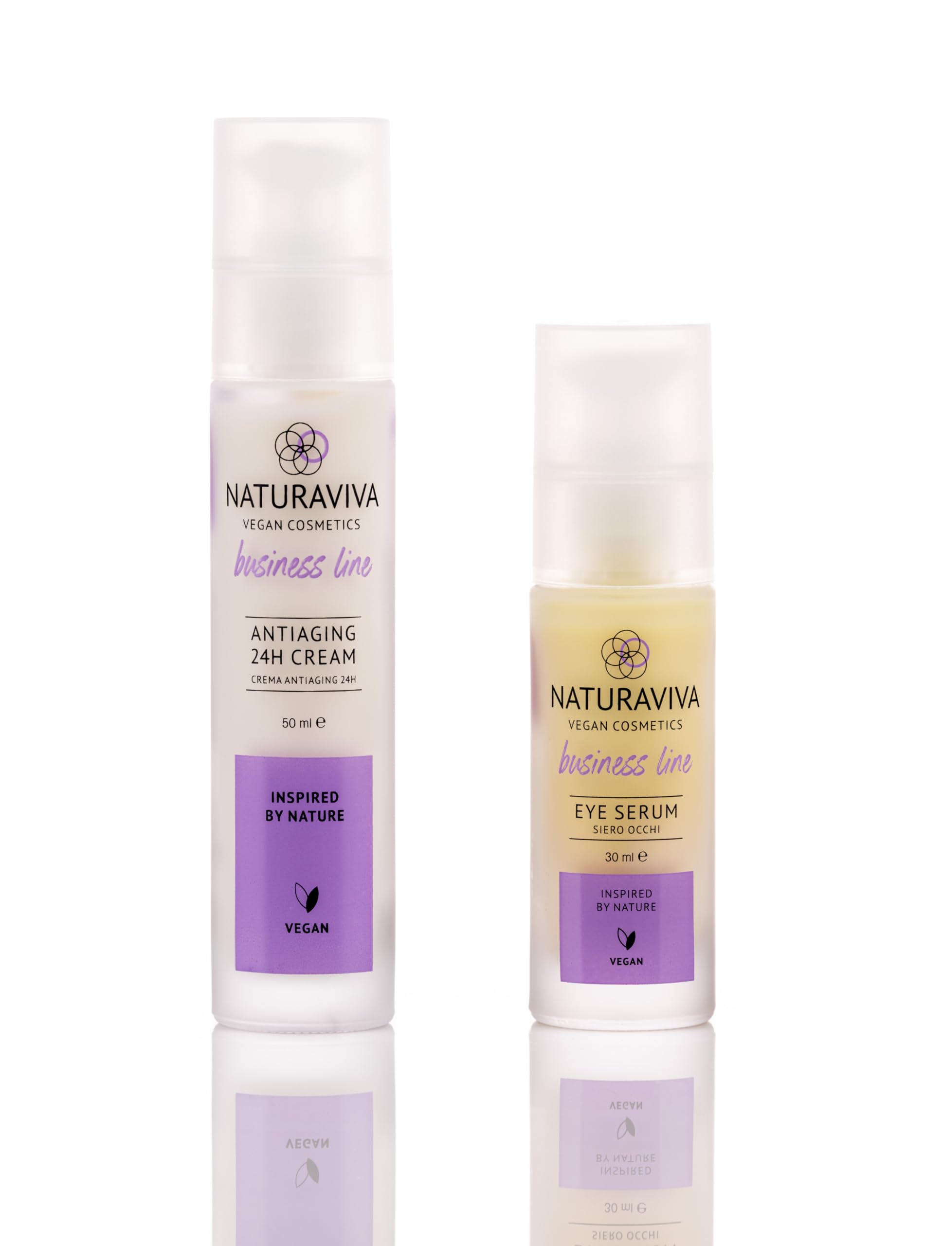 Set crema rostro y contorno de ojos, antiarrugas, tonificante natural, antiedad, 50+30ml