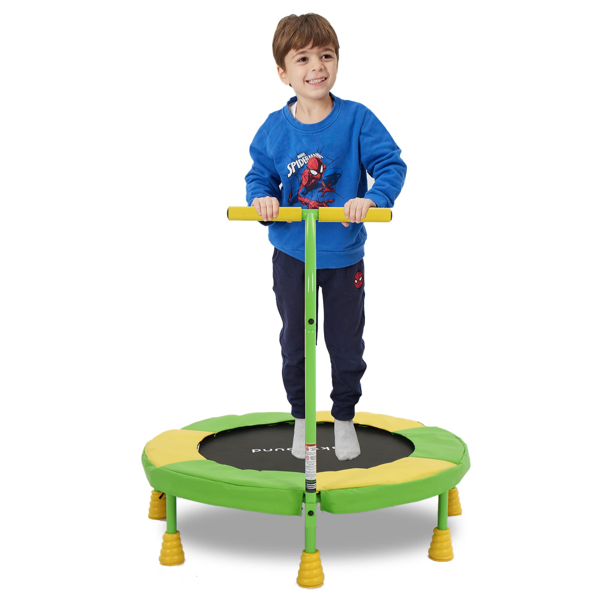 SkyBound Kids Trampoline Indoor with Handle - 36 Inch Mini Trampoline for Kids - Kids Trampoline for Toddlers with Handle, Durable Steel Frame and Safety Pad - Mini Trampoline for Toddlers Age 3 Above