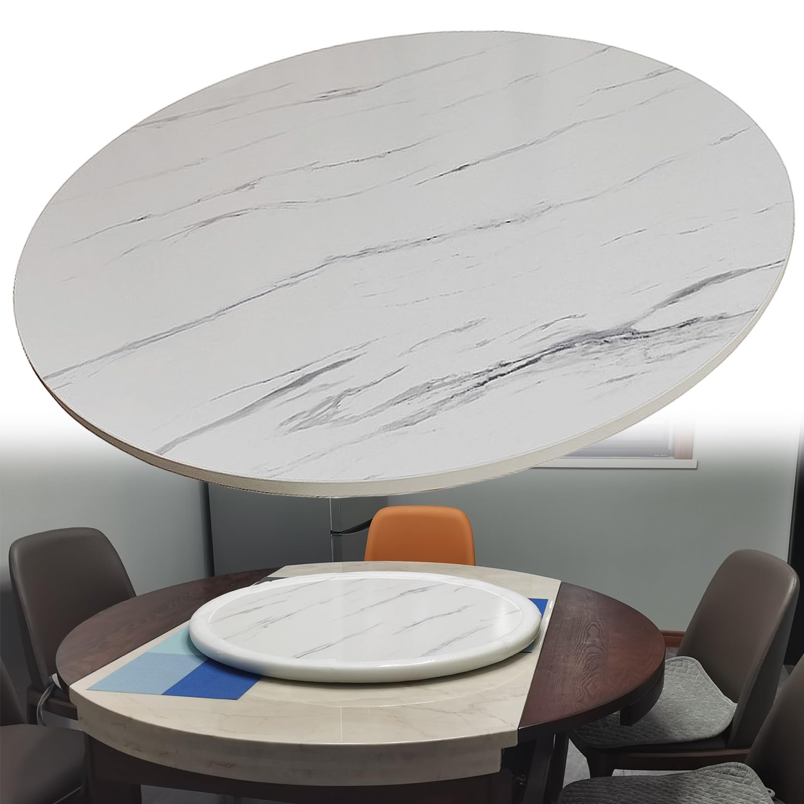 Mesa de comedor redonda de madera Lazy Susan de 50 a 100 cm, giratoria de 360°, bandeja antideslizante y silenciosa, perfecta para reuniones familiares y entretenimiento