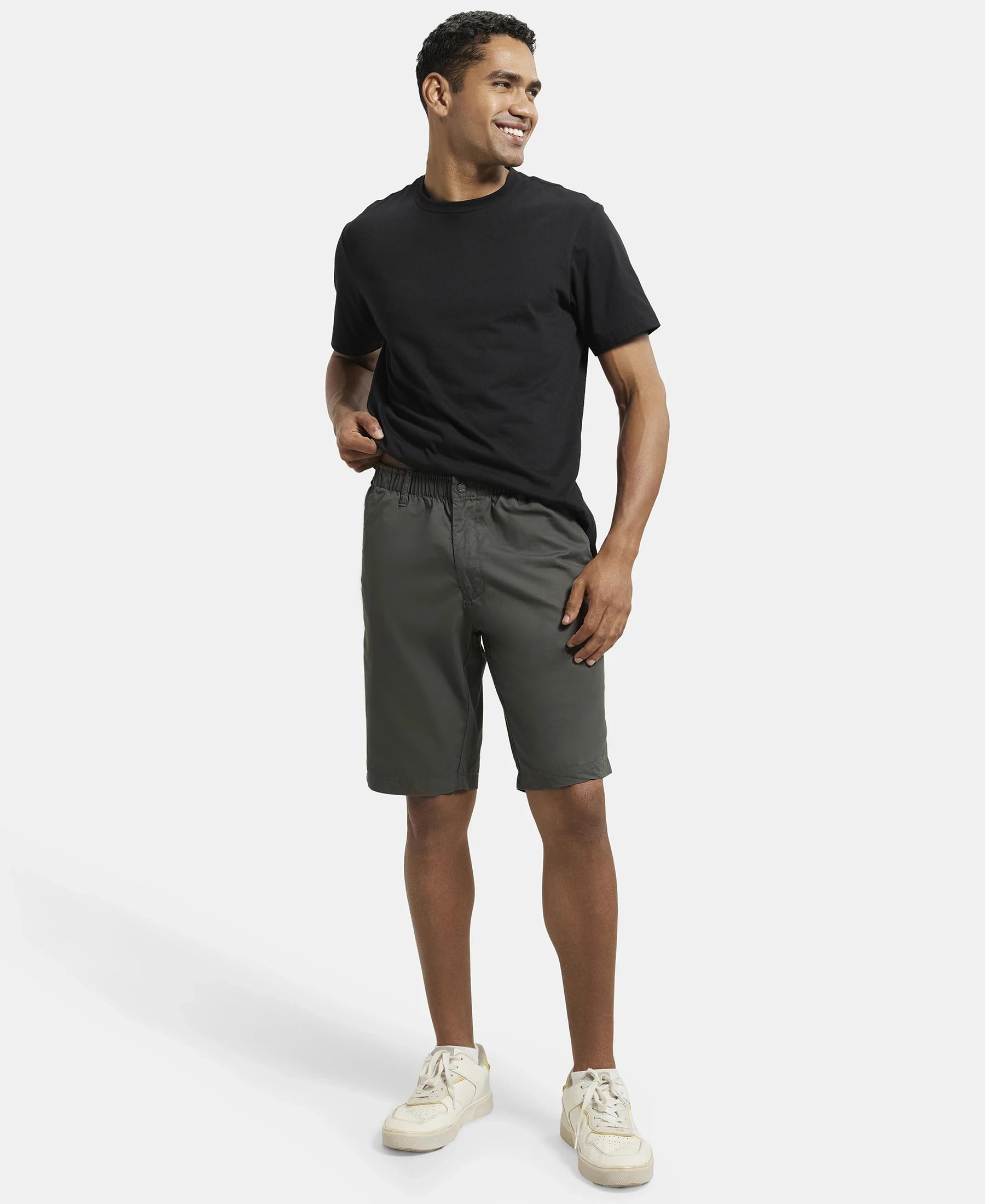 Jockey Men's Straight Fit Shorts (1203_Forest Green_X-Large)