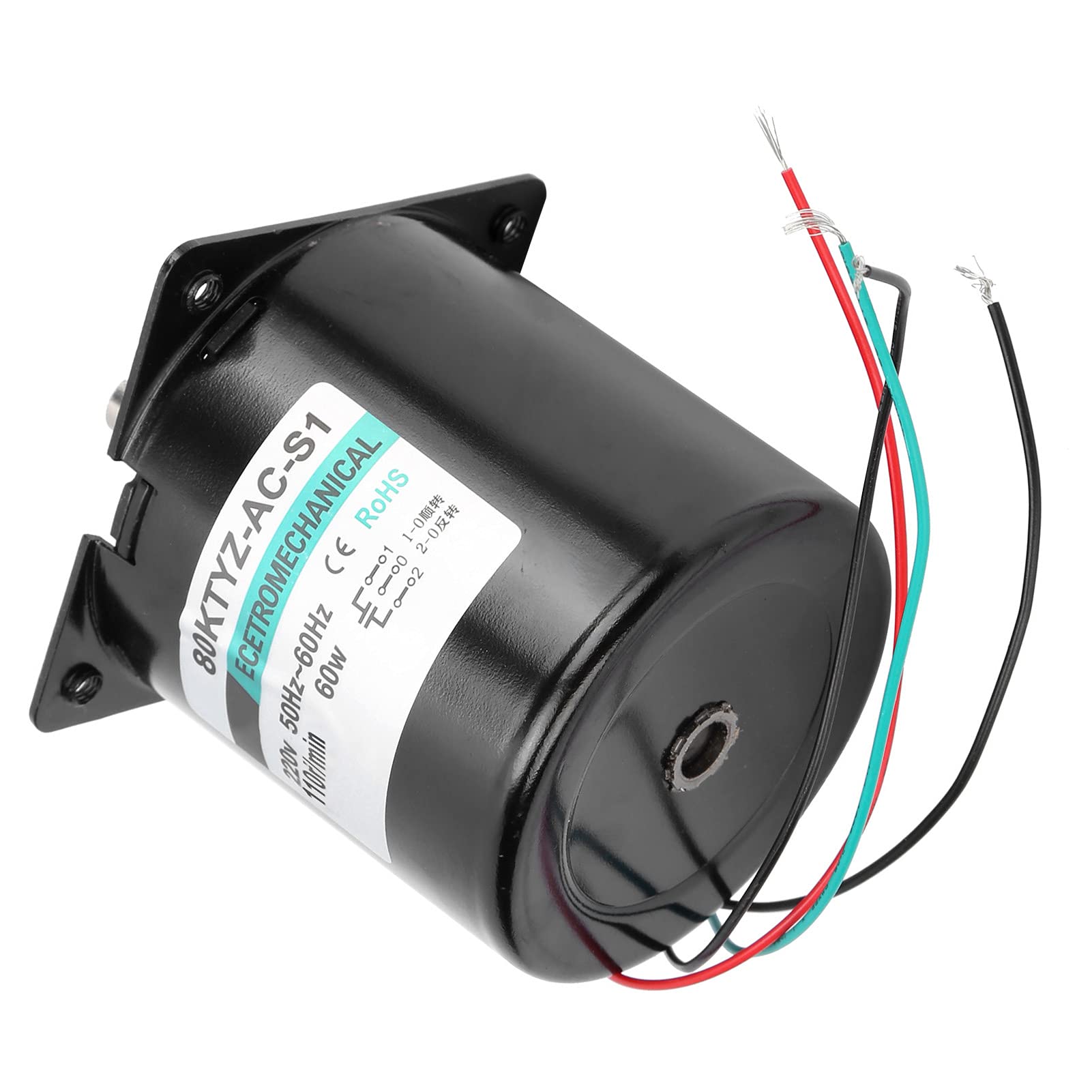 AC Synchronous Motor, Permanent Magnet, Kapazität, Bausatz, CW CCW, niedrige Drehzahl, hohes Drehmoment, Metallgetriebe, 60W, XD80KTYZ für Mikromaschinen, CNC Werkzeugmasc (110 U/min AC220V)