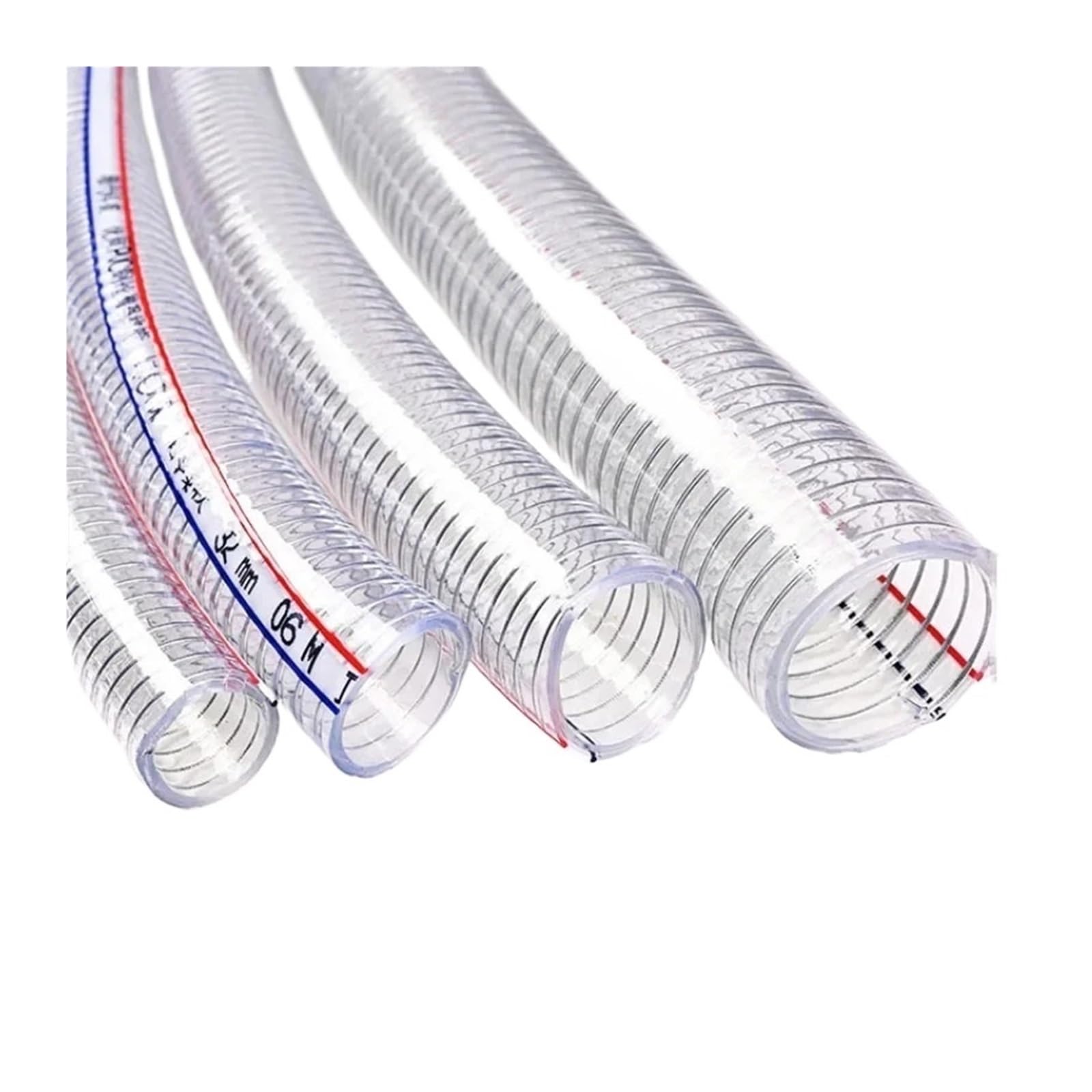 Manguera PVC transparente alambre acero bomba agua ID 10-25mm | Tubo flexible para instalaciones hidráulicas y bombas(25x31mm,5 Meters)