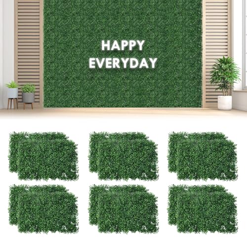uyoyous ウォール フェイクグリーン目隠し フェイクグリーン 12枚セット 40*60*4cm 人工芝 グリーン スクリーン 人工 芝生マット 壁掛け 室内外兼用マット 人工観葉植物 壁面緑化