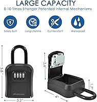 Vista 2 de Caja de bloqueo de llave, caja de bloqueo de combinación de 4 dígitos para montaje en pared, impermeable para exteriores, caja de contraseña segura