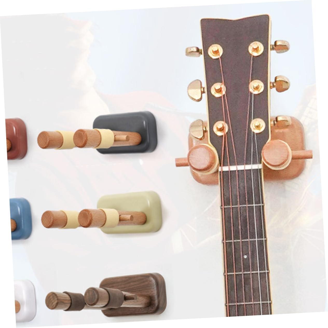 Didiseaon Supporto Da Parete Per Chitarra Acustica Gancio Per Appendere Chitarra Realizzato in Legno Massello Design Diviso Per Facile Installazione Compatibilità Versatile Per Conservazione