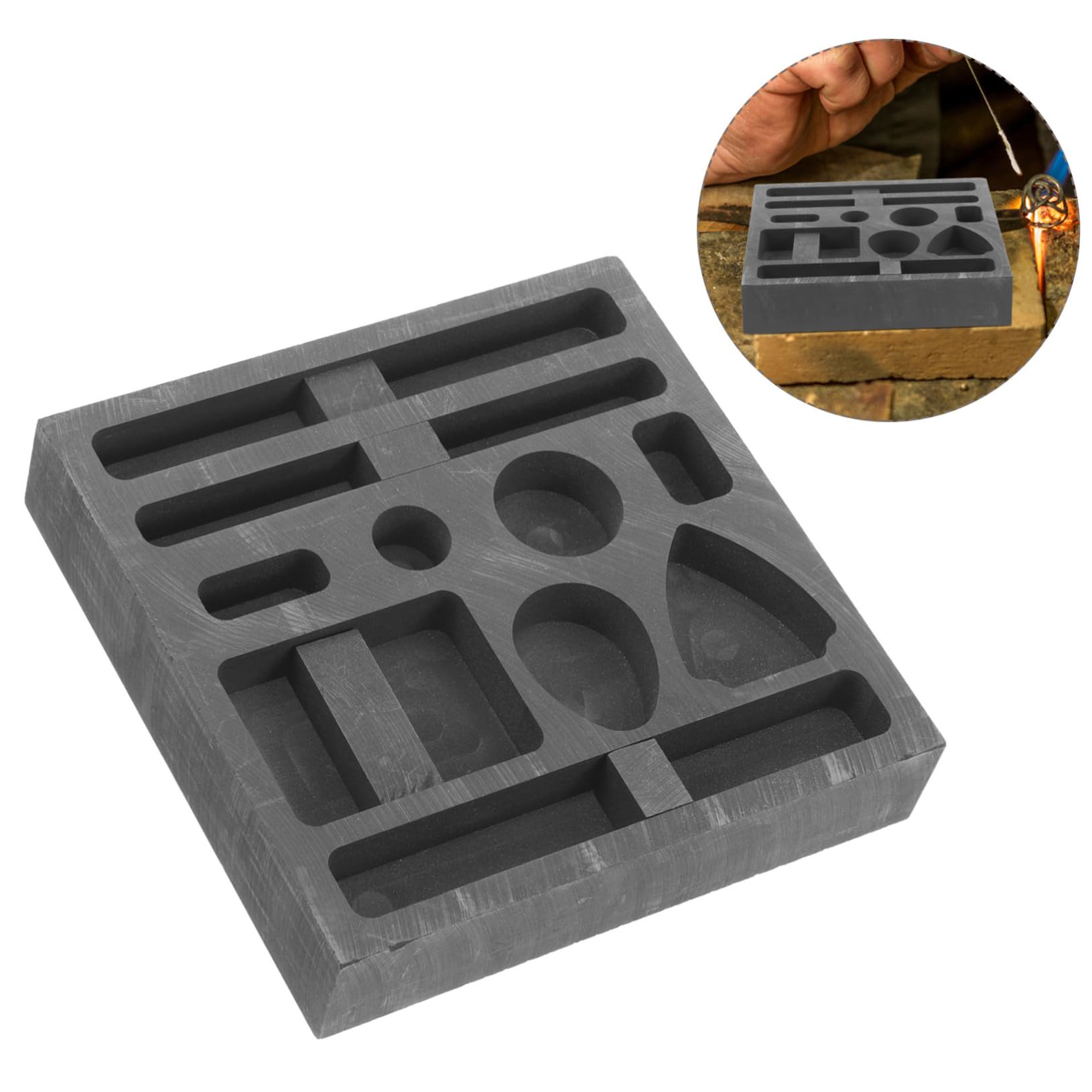 Lot De 5 Moules De Moulage De Métaux Moules À Lingots De Graphite Raffinage De Ferraille Pour La Fusion De Petits Volumes