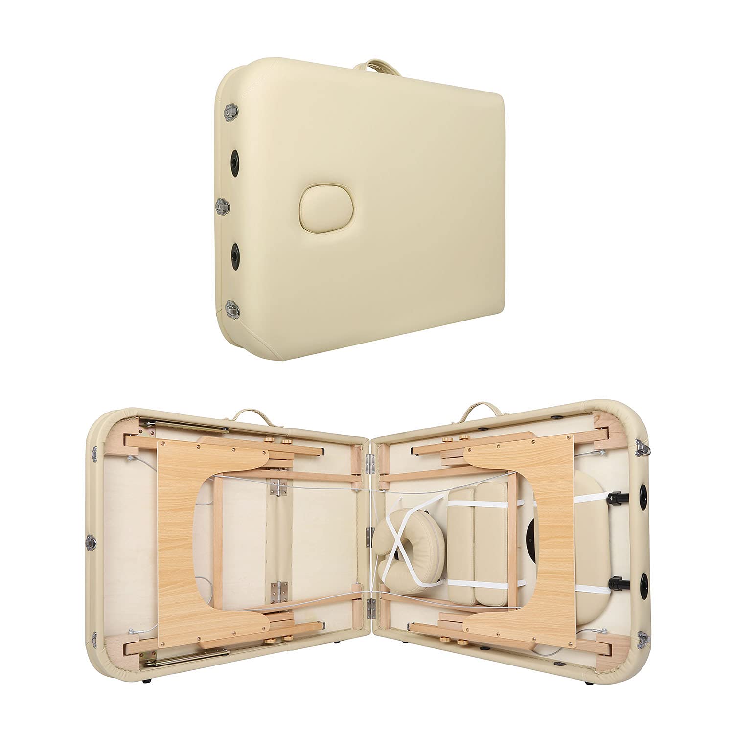Massageliegen Bett Massagetisch kosmetikliegen Kosmetik Liegen dreifach tragbare mit Hölzernen Füßen Deluxe Professionelle leichte Kostenlose Tragetasche