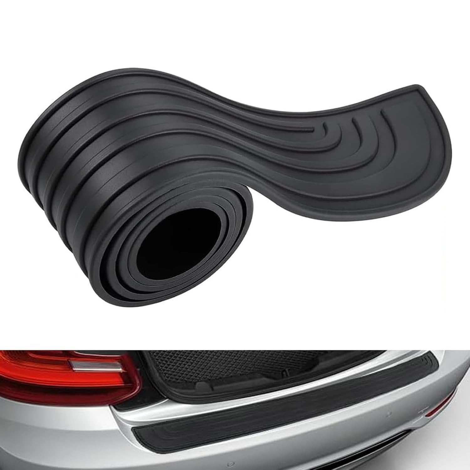 Wedslk Black Car Rear Bumper Protector For Kia Ev6/Ev9/Gt/Gt Line, Anti-Scratch Rubber Rear Bumper Protector Cover, Door Sill Protector Stickers,9 * 104