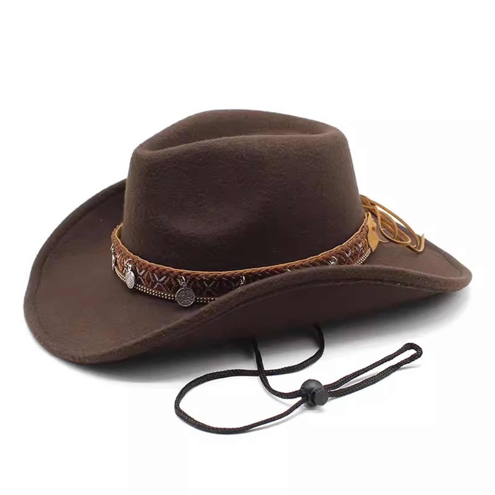 Cappello da Cowboy Cappello da Cowboy Occidentale Bombetta in Tweed Vintage Equitazione per Uomo e Donna