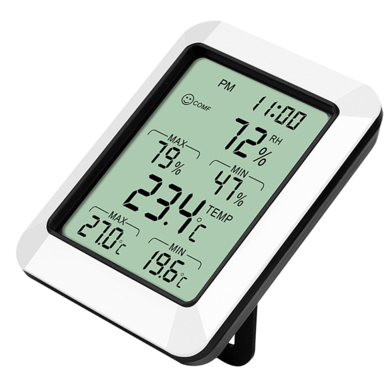 TOYANDONA 1pezzi Termometro e Igrometro Digitale Display Ampio Sensore Accurato Supporto per Casa Camera da Letto Soggiorno Ufficio senza Batteria