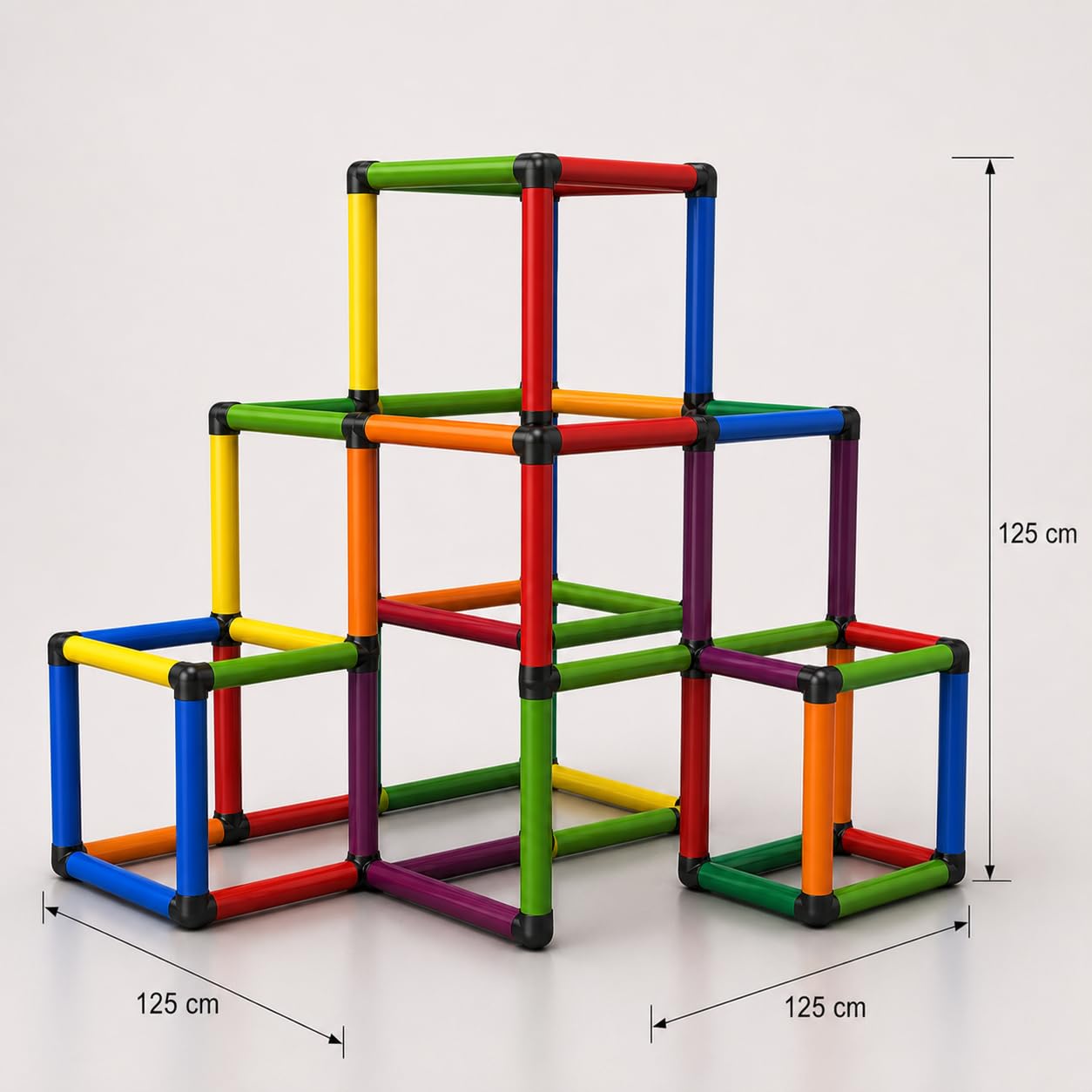 Generisch Move and Stic, piramide da arrampicata ZOE multicolore, struttura da arrampicata per bambini, per interni ed esterni, sistema modulare, giocattolo da arrampicata espandibile, resistente alle