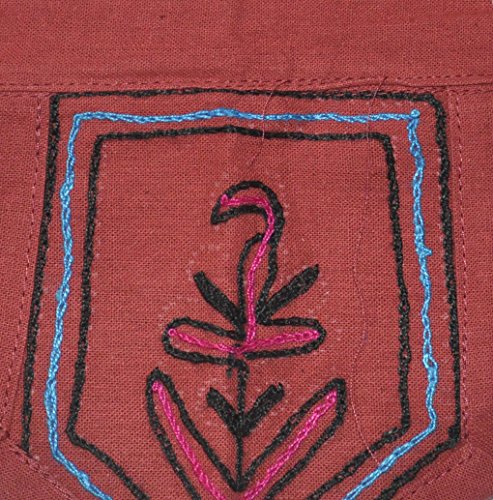 Image of Lal Haveli Rajasthani Handmade Mirror Work Design Elegant Embroidered Cotton Door Hangin.