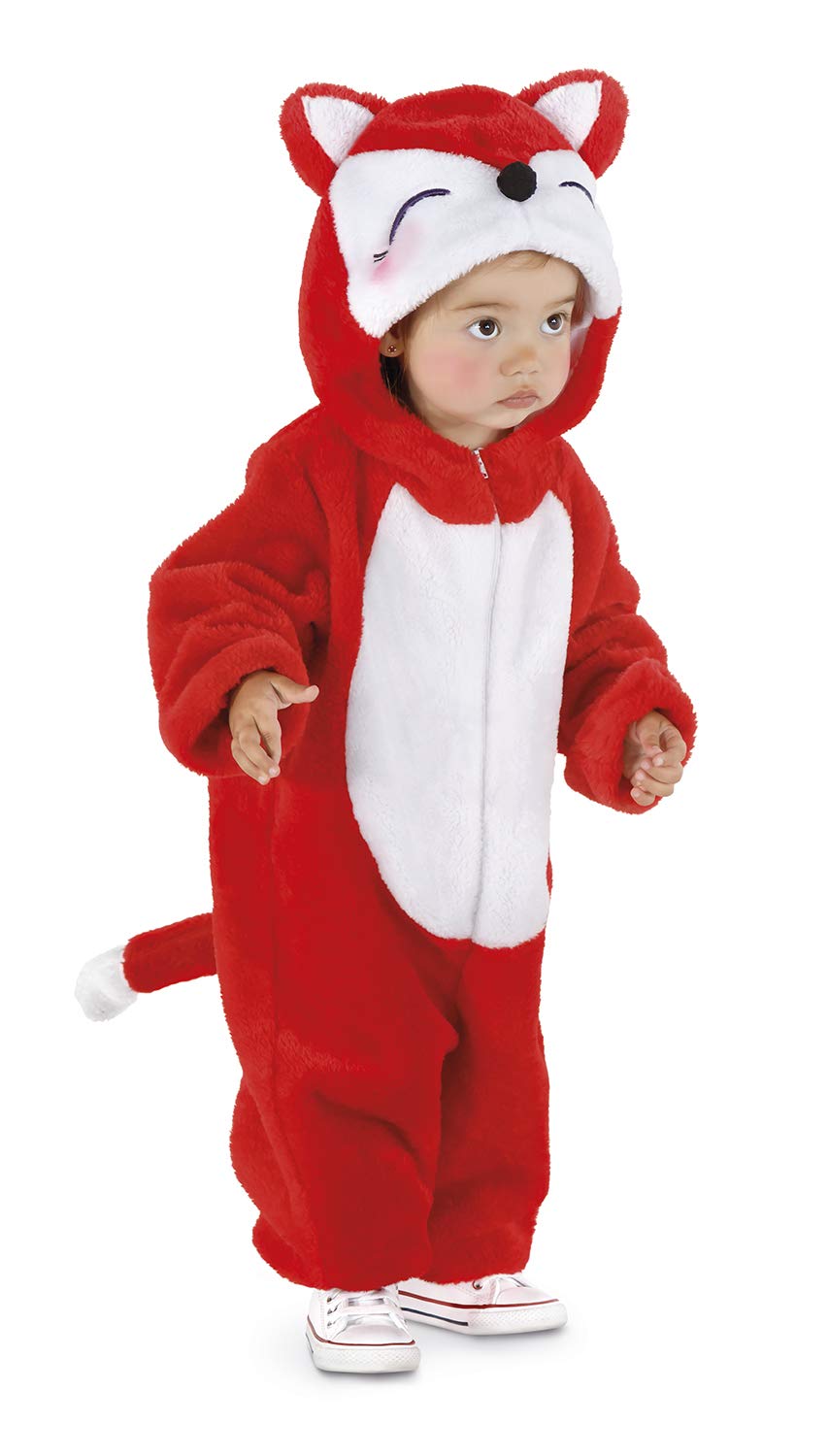 Rubies Disfraz De Zorrito Para Bebés – Jumpsuit Con Gorro Y Cola – Tejido Suave Y Calentito – Cierre Cremallera – Talla 12-18 Meses – Ideal Para Carnaval, Halloween Y Cumpleaños