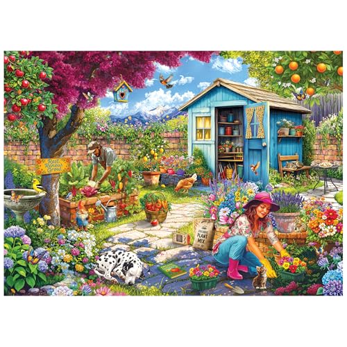RoseArt - Hobby Haven - Couple in The Garden - 1000 Piece Jigsaw Puzzle for Adults by RoseArt - Image 2