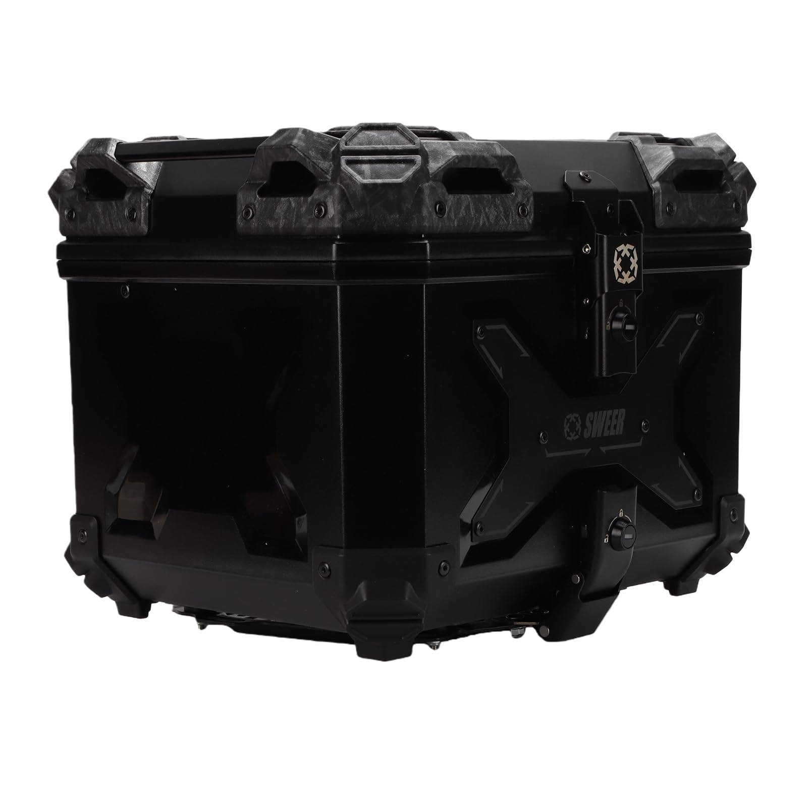 Tbest Baúl para Motocicleta 45L Caja de Almacenamiento para Maletero de Motocross de Bloqueo Antirrobo a Prueba de Agua de Aleación de Aluminio con Desmontaje Rápido para con