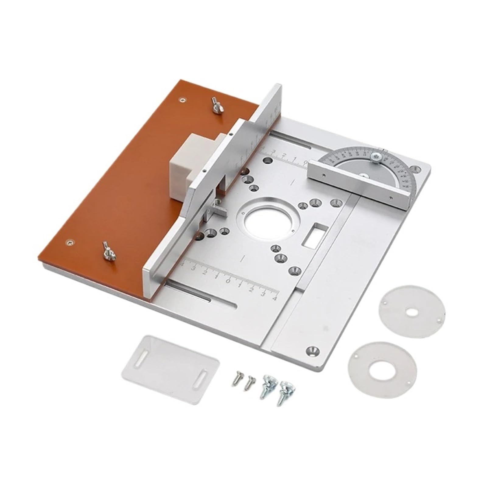 Tavolo fresatrice Tavola Del Router In Alluminio Piastra Di Inserimento Piastra For Fresatura Del Legno Con Recinzione For Tenonatura Tavolo Con Calibro For Banco Da Lavoro For La Lavorazione Del Legn