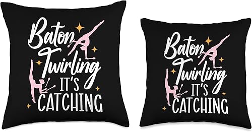 Miniatura 3 de Majorette Gymnastic Dancing Baton Twirl Catching Twirler Baton Twirling Throw Pillow, 18x18, Multicolor