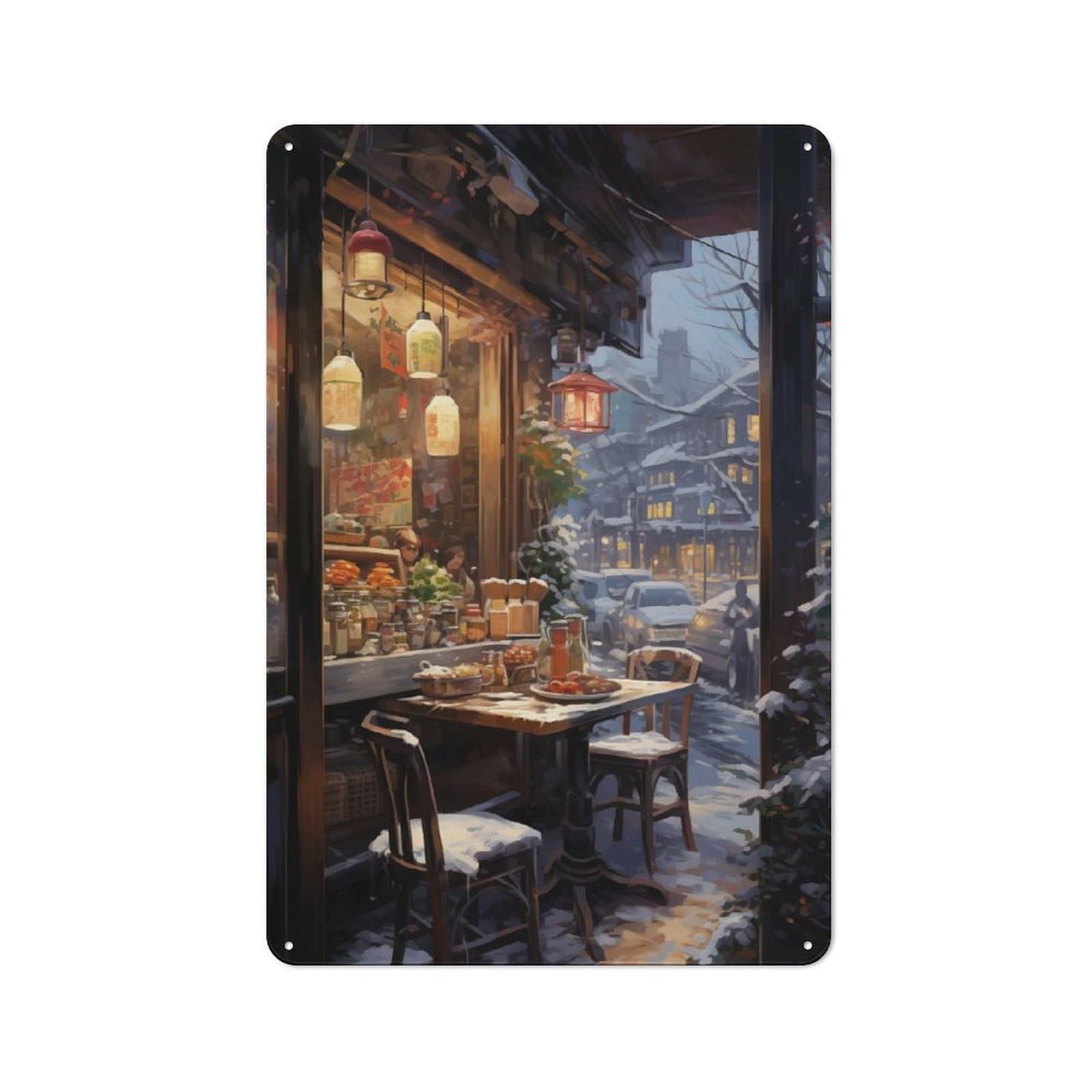 Junmoney Tokyo Japan Xmas Printed Metal Sign 30X20cm For Café Or Restaurant, For Hospitality Interior Collectors