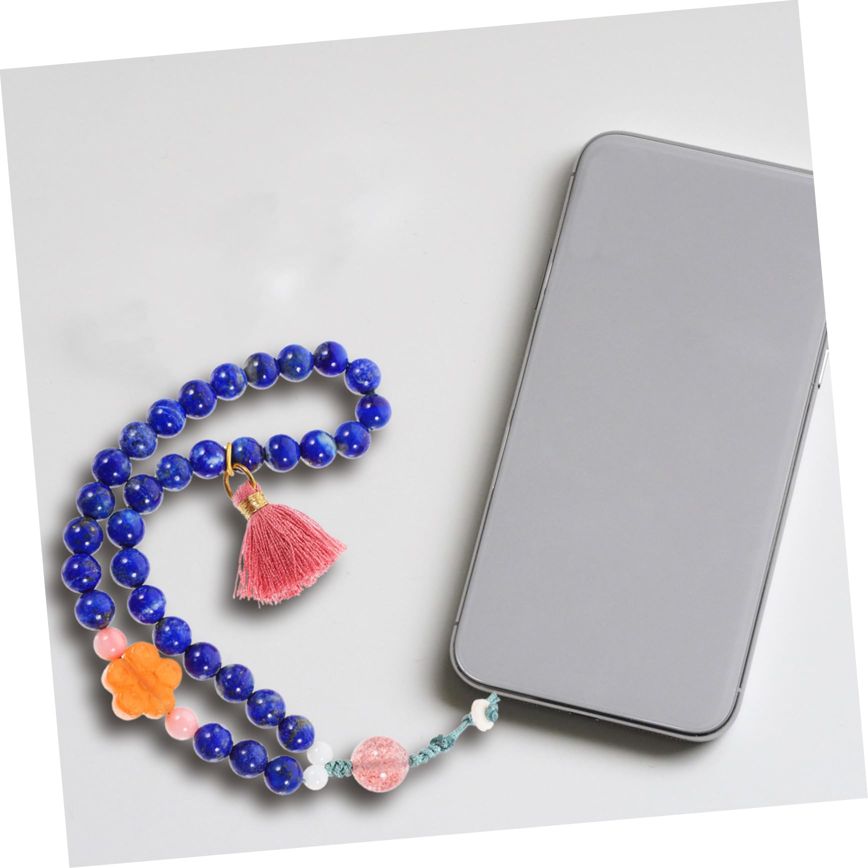 DOITOOL Cordón para Teléfono Retro Rosa de Coral, Cadena Decorativa | Ligero y Fácil de Poner y Quitar, para Anillo y Tablet, Toque Chic y Fashion