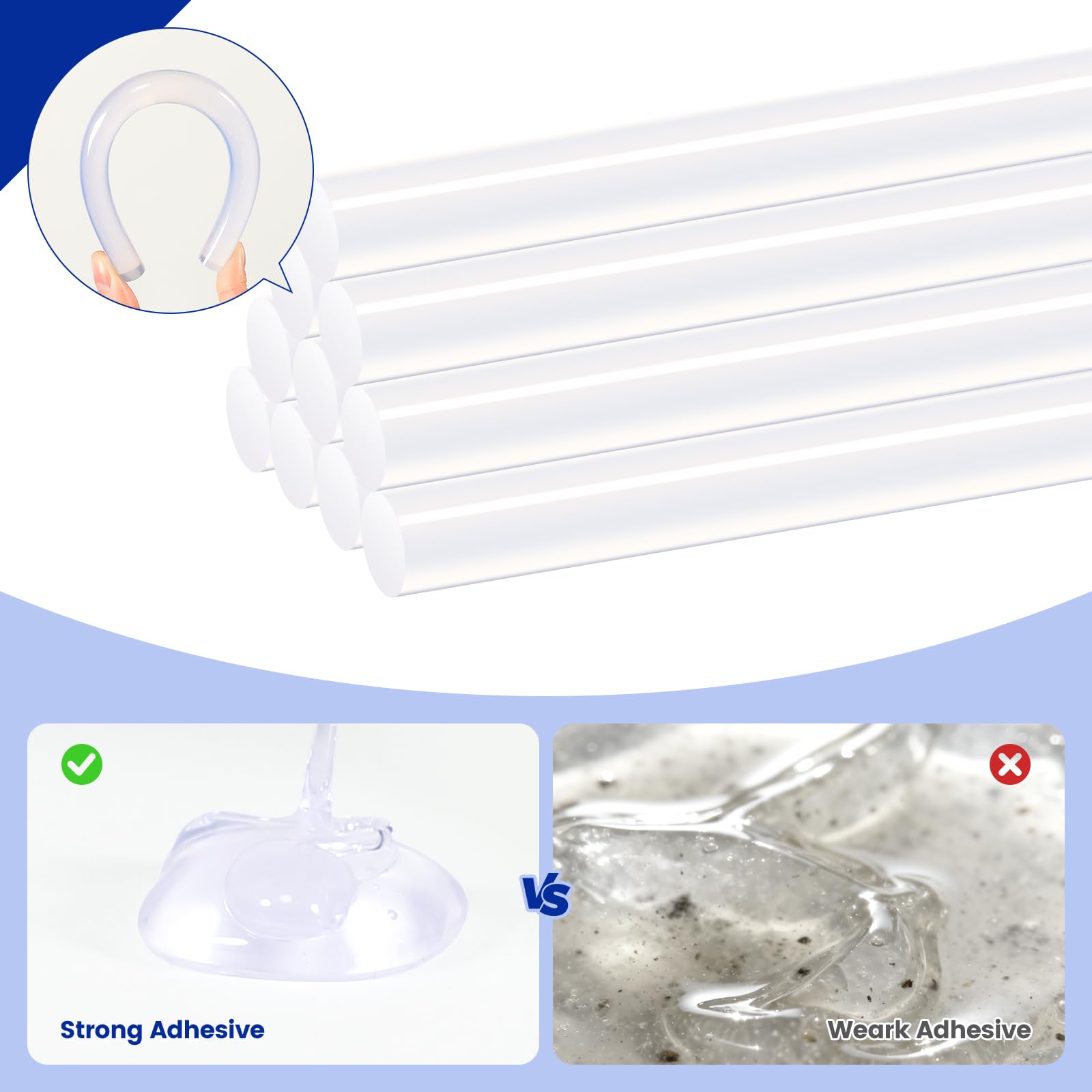 Kit di pistola per colla a caldo con 10 bastoncini di colla a caldo, ad alta temperatura, per lavori scolastici, fai da te e riparazioni rapide a casa, include base, base inclusa, colore bianco