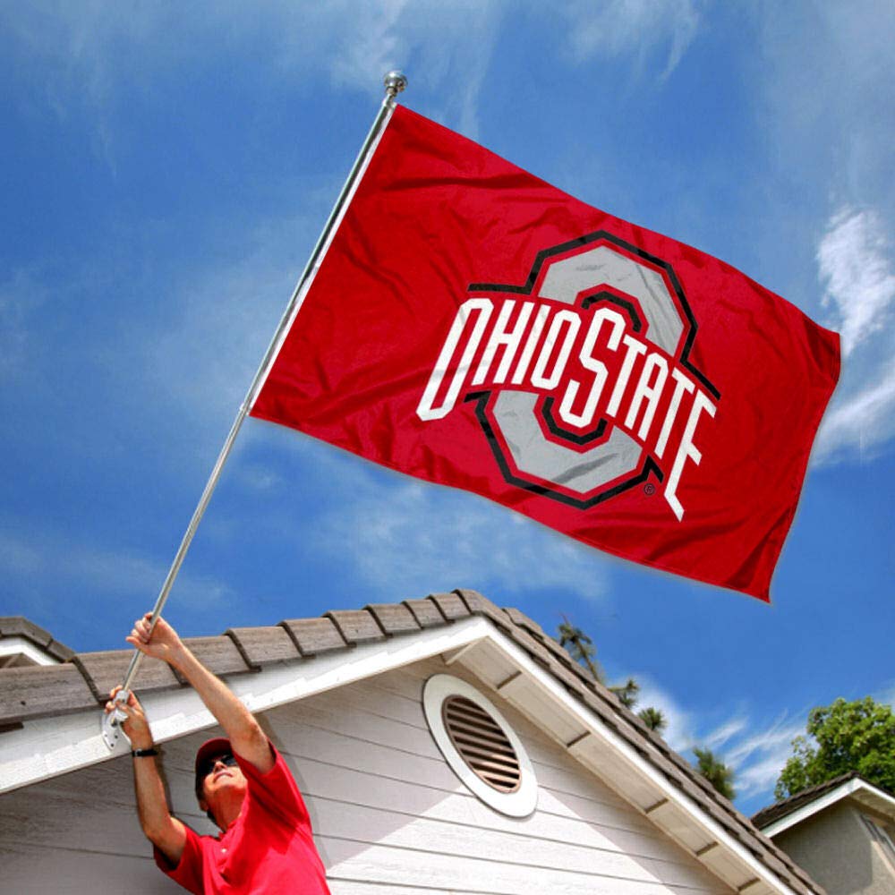 Ohio State University Flagge – 91x152 Cm, 100 % Polyester, Für Innen/außen, Zwei Metallösen, Doppelseitig