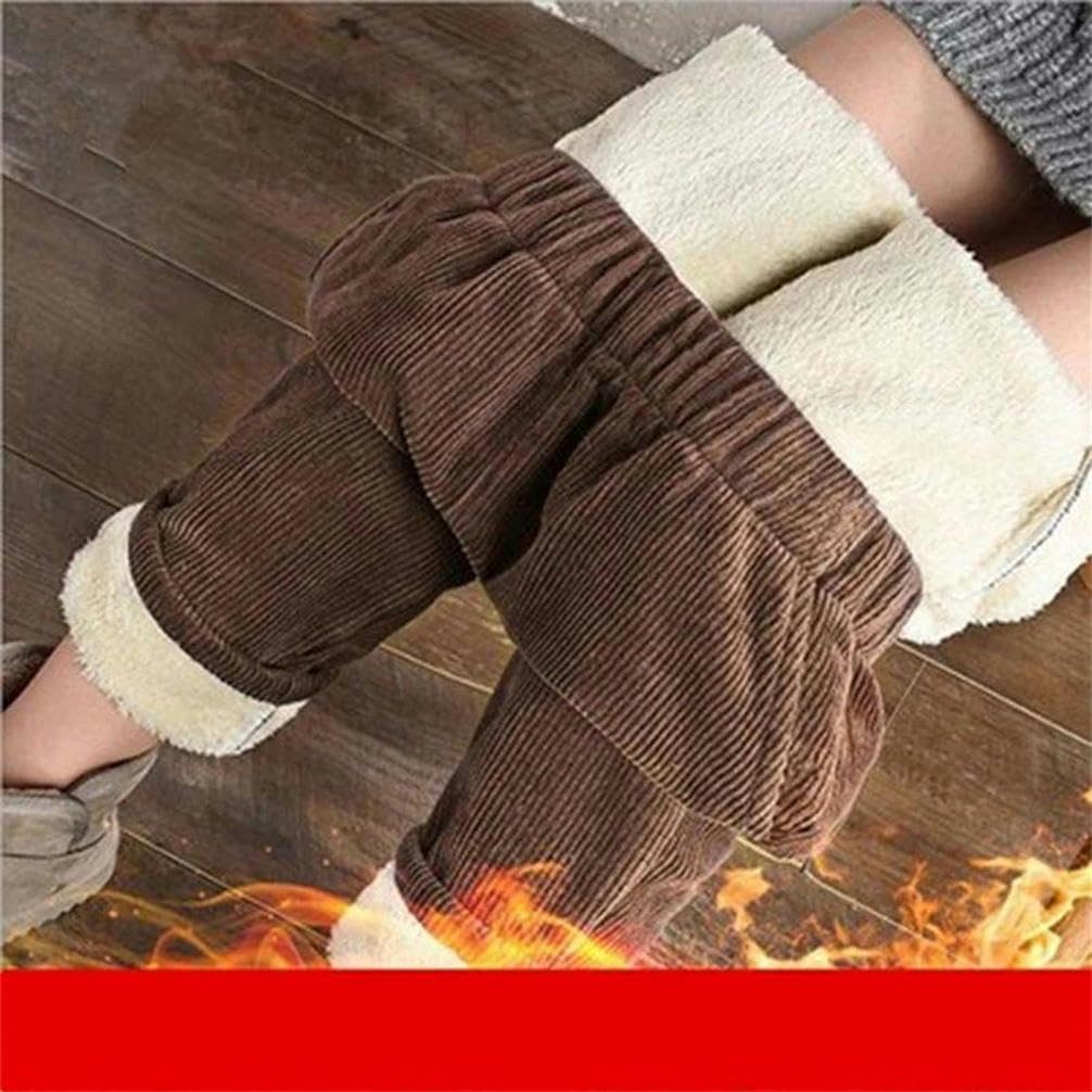 JXQXHCFS Pluszowe pogrubione spodnie na co dzień dla kobiet sztruksowe spodnie ciepłe spodnie z wysokim stanem jednolity kolor spodnie ołówkowe jesień i zima
