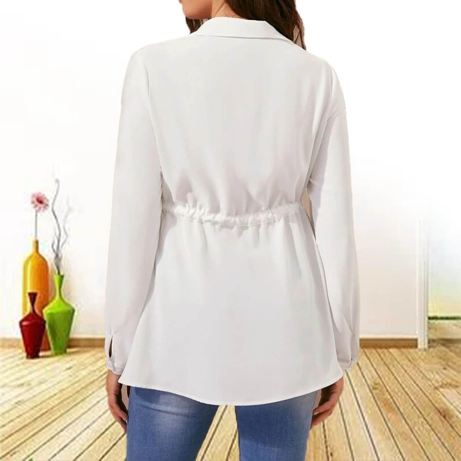 Umstandsshirt Damen Langarm Modisches Hoch Tailliertes Stillshirt Elegant Umstandstops Schwangerschafts Oberteil Bequem Schwanger T-Shirt Umstandsmode Umstandsshirt Mit Bindeband Und V-Ausschnitt