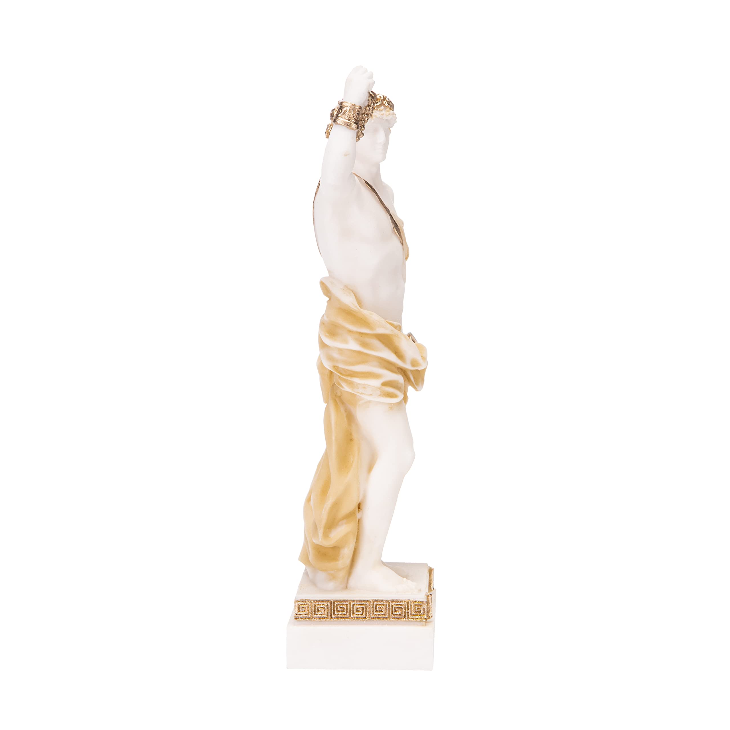 Statua di Dioniso Bacco Dio greco del vino Uva-Vendemmia Scultura in alabastro oro 15,2 pollici