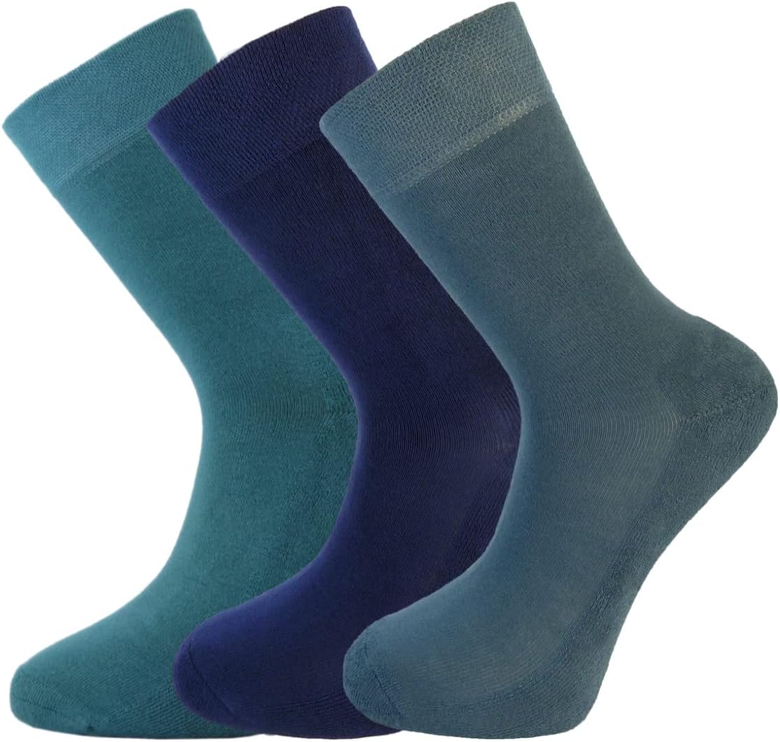 Green Bear Unisex Bamboo Socks Multi Colour Pack - Cushioned Sole - Soft & Antibacterial - 3 Pack