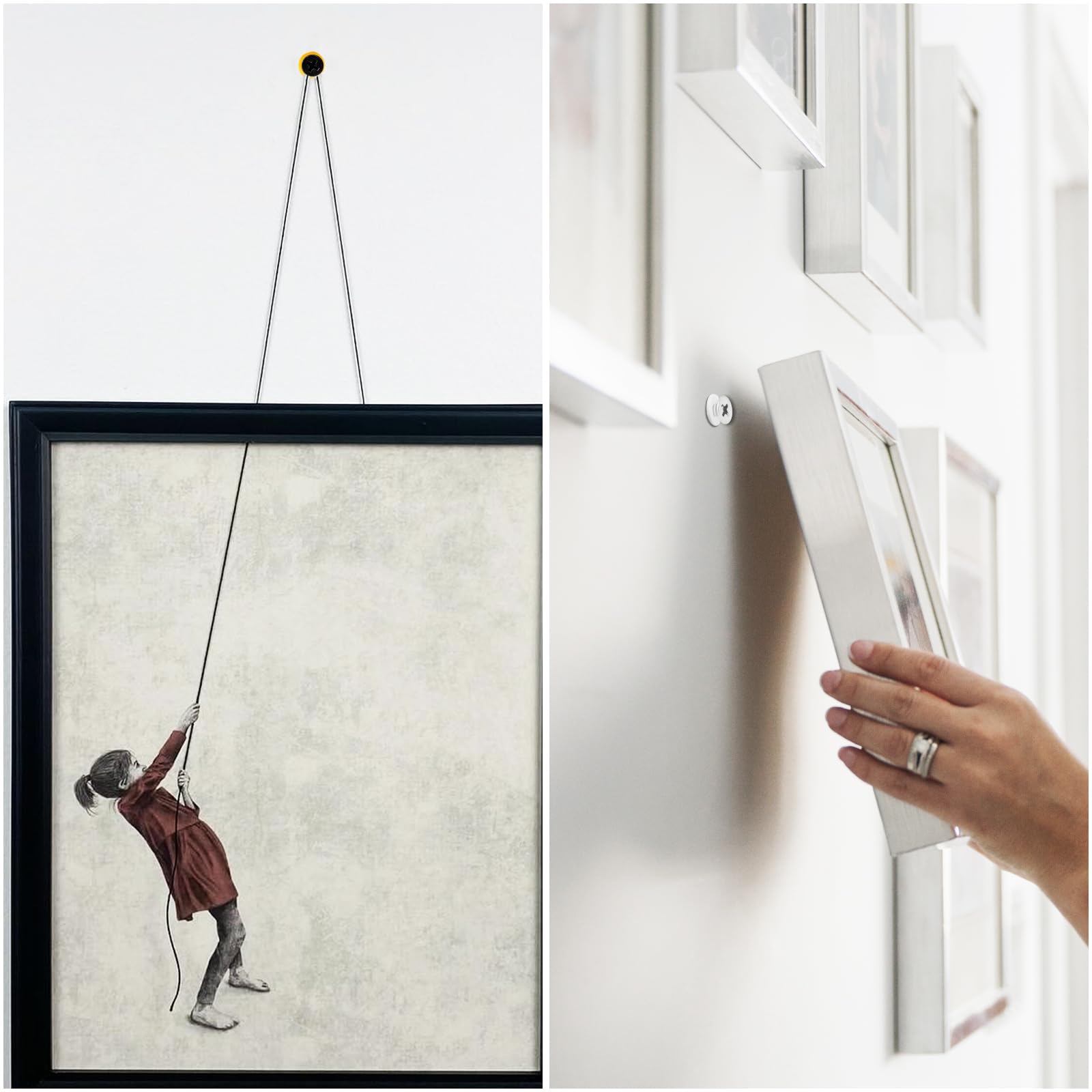 KURUI Wanddübel-Set zum Aufhängen von Dekor, 270-teiliges Bilderaufhänger-Sortiment-Set für Trockenbau, Beton, Ziegel, 135 Schrauben und 135 Wanddübel, ersetzt Bilder-Hänge-Nägel für