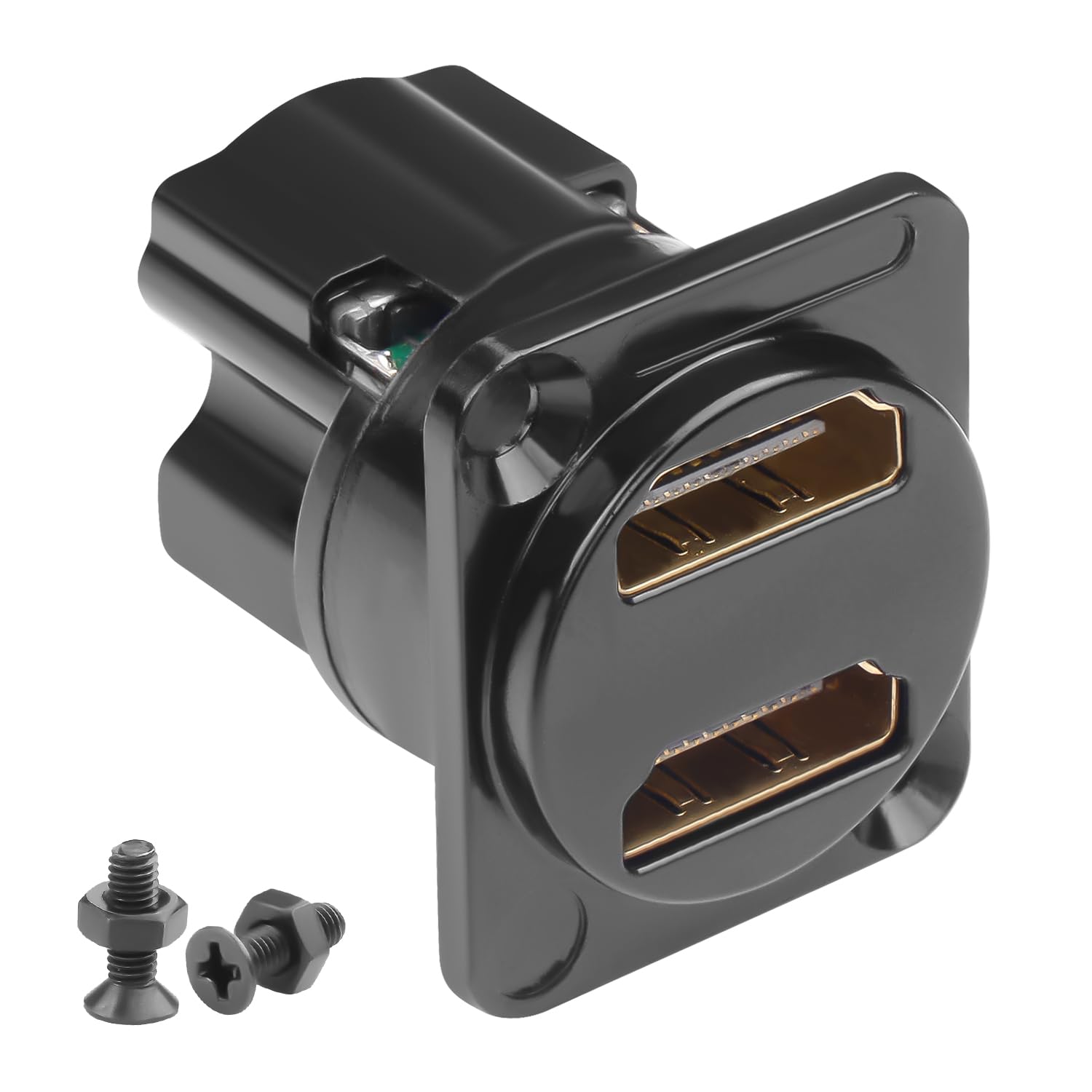 QIANRENON Adattatore Doppio HDMI 2.0 Femmina A Femmina Per Display HD 4K Connettore A Montaggio Fisso HDTV Con 2 Porte HDMI Feedthrough Paratia Presa Per TV Proiettore Display Multimediale