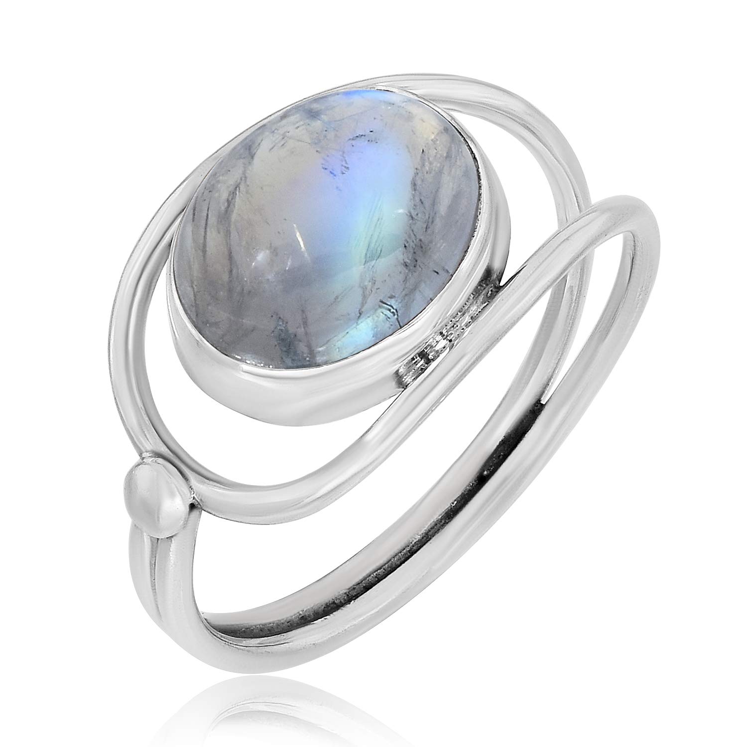 MAHAL JEWELS 925 Sterling Silver Moontone Finger Ring | Ring for Women (Sz-14) (B08W9LJPDK) Amazon Price History, Amazon Price Tracker