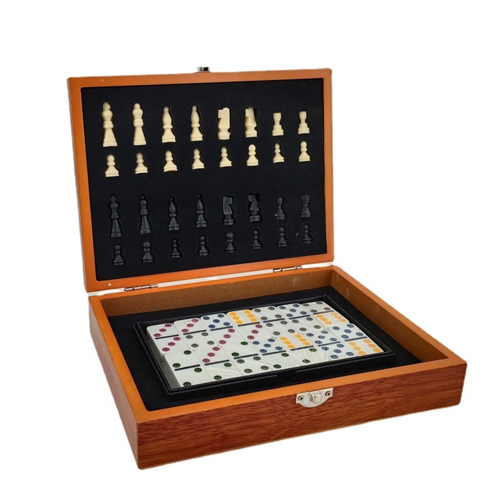 schachspiel Schach-Domino-Set for Erwachsene und Kinder, faltbares Schachset, reisefreundlich und gut lesbar for Unterhaltung zu Hause