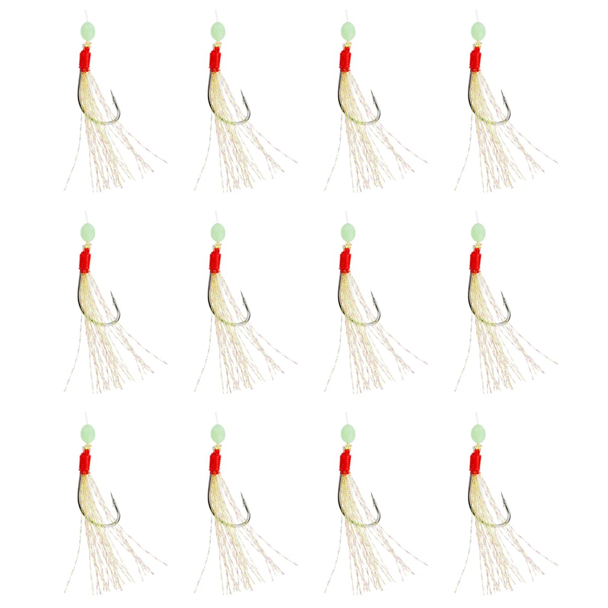 Pre-tied Sea Fishing Rigs, 60Pack Mackerel Feathers Rigs, Hooks Fishing Feathers, Sea Feather Lure Fishing Rigs, Sea Boat Beach Pier Lure Fishing Rigs for Mackerel, Herring, Bass, Cod