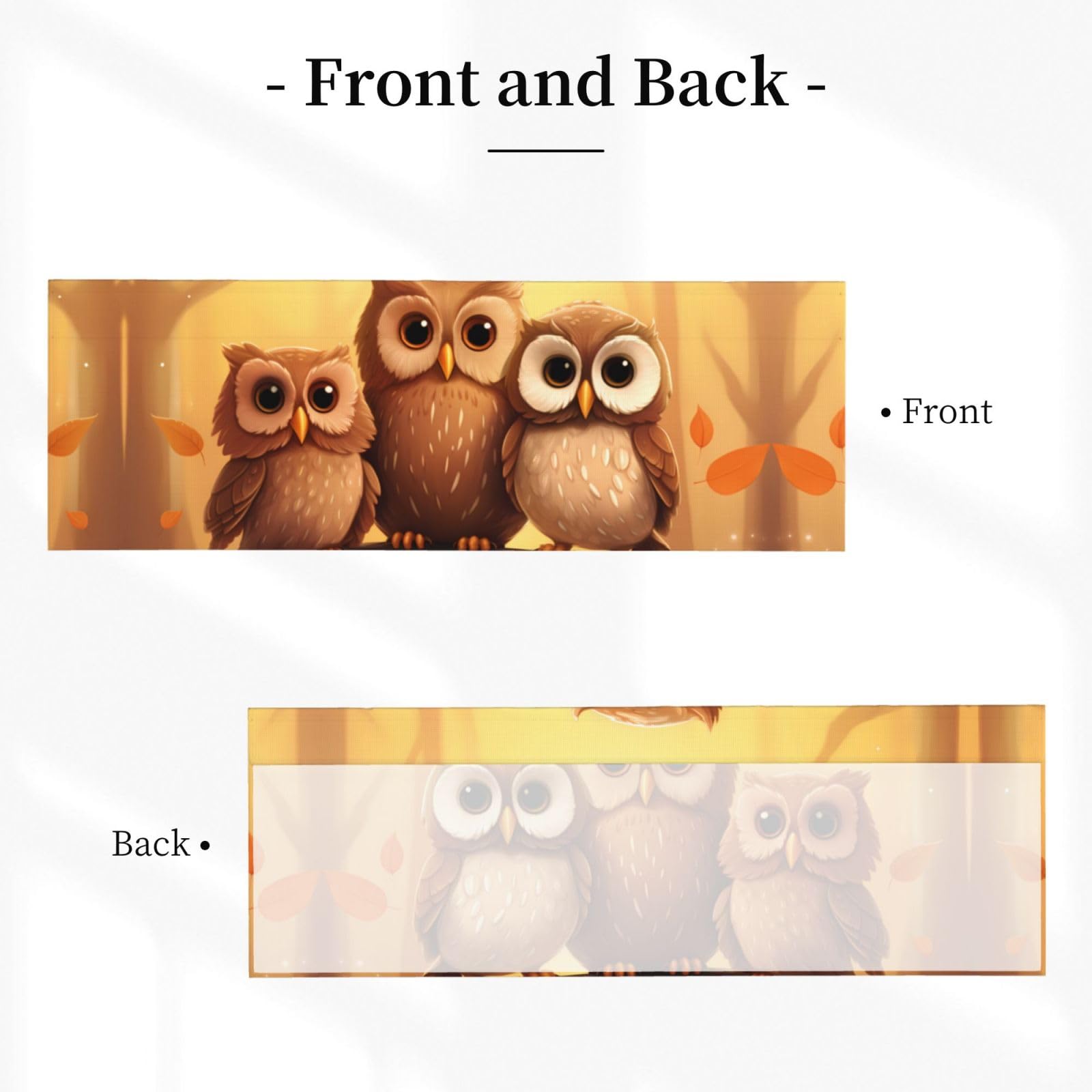 YYHWHJDE Cute Brown Cartoon Owls Prints Short Curtains with Valance Rod 54x18in, Light Filtering, Easy Installation for Kitchen, Bathroom, Laundry Room, Studio