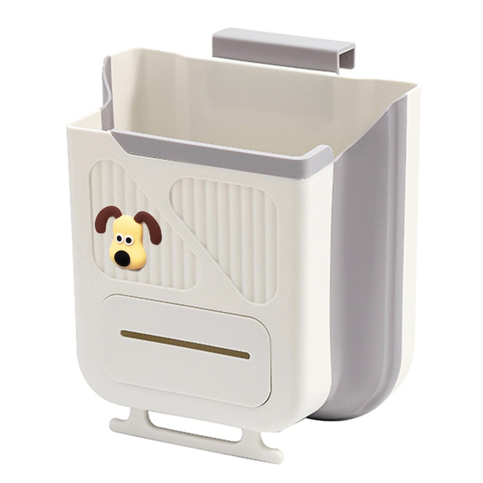 TSBSHum Hanging Trash Can for Kitchen Cabinet Door,2.64 Gallon Collapsible Trash Can,Made of Premium TPR and PP,Ideal for Kitchen and Bathroom Use, or as A Rv Trash Can and Camping Trash Can(Ash Gray)