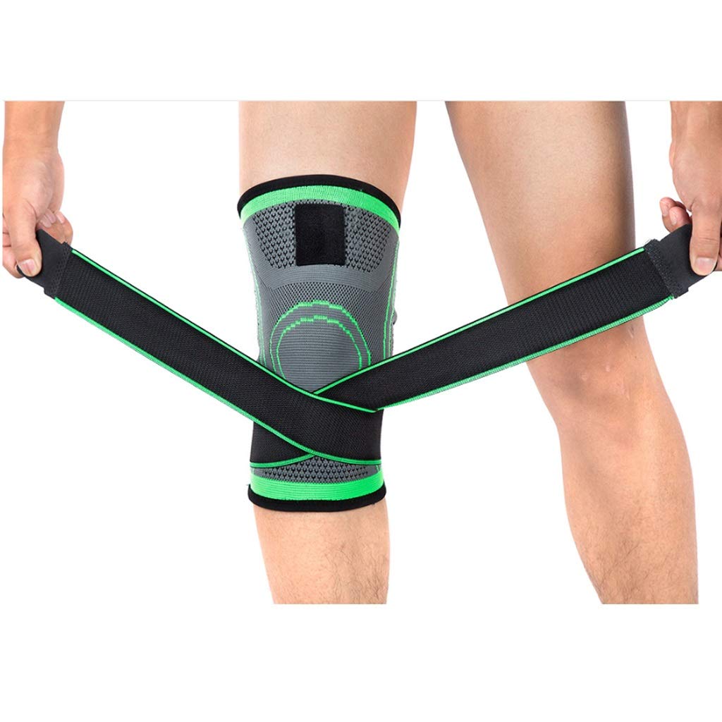 1 Paire de genouillère Protecteur genouillère genouillère genouillères Ceinture élastique pressurisée pour Courir Basket-Ball Volley-Ball(Argento,XL)