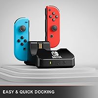 Vista 5 de PowerA Controller Charging Base for Nintendo Switch, Black, Wireless Controller charging, Charge, rechargeable battery, Nintendo Switch, Joy-Con