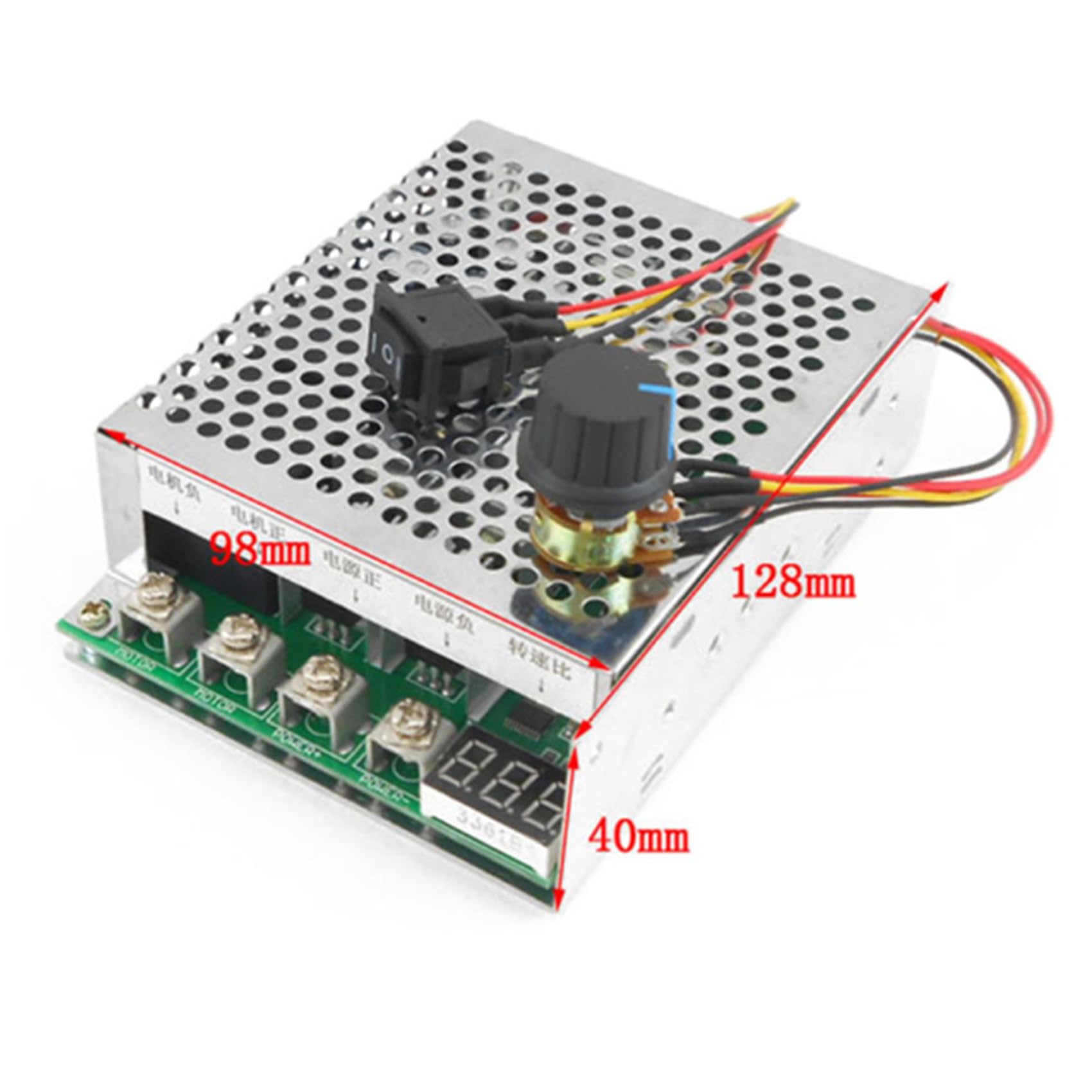 4X Regolatore di Velocità del Motore DC 10-55V 100A 3000W Controller e Posteriore di Controllo PWM Reversibile