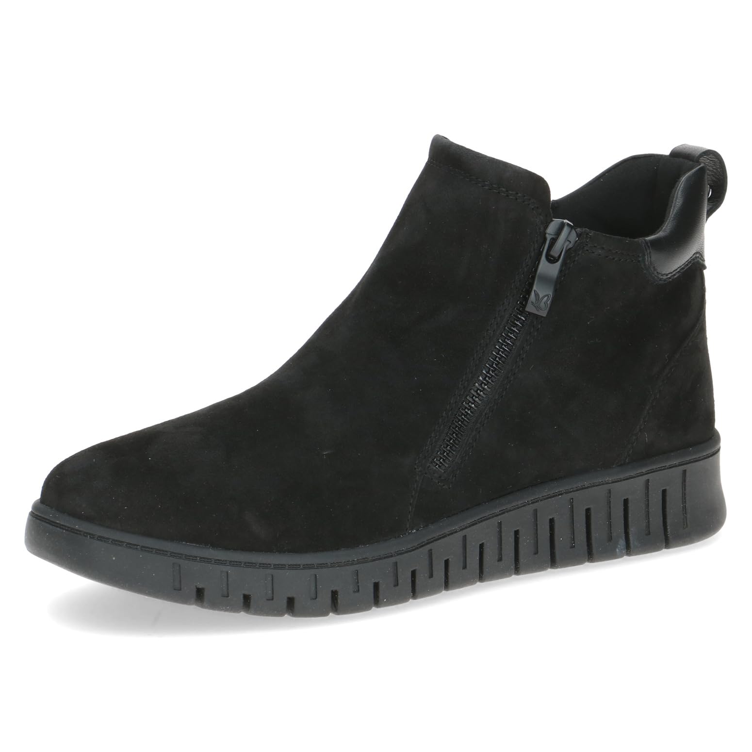CAPRICE Comfort Women's leather ankle boots extra width H, Black (Black Comb), 3.5 UK