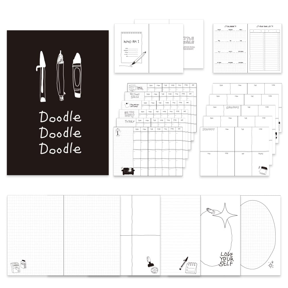 Monolike B6 Little Doodle Diary - 6 Month Academic Planner, Weekly & Monthly Scheduler, Undated, 128x182mm — image 1