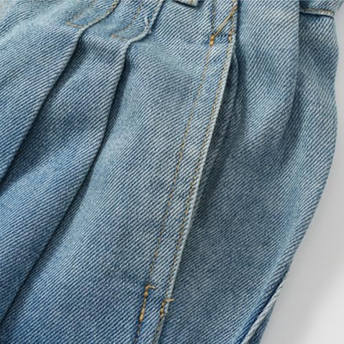 Boys Knee Length Jean Shorts Cute Gradient Denim Pants Elastic Waist Baggy Jeans Y2K Streetwear Teens Summer Clothes4