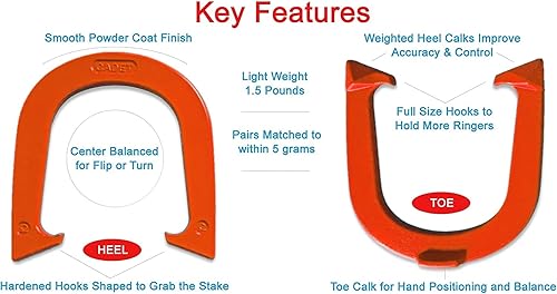 Miniatura 3 de Herraduras ligeras de lanzamiento de cadetes - NHPA sancionadas para jugar en torneos - Acero forjado en caída - Un par (2 zapatos)