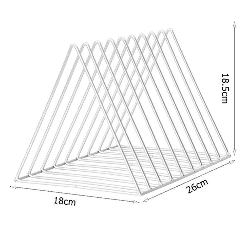 2 pcs Soporte para periódicos de escritorio, estante de almacenamiento de hierro para escritorio, organizador de archivos triángulo, decoración para el hogar, oficina, librerías (blanco)