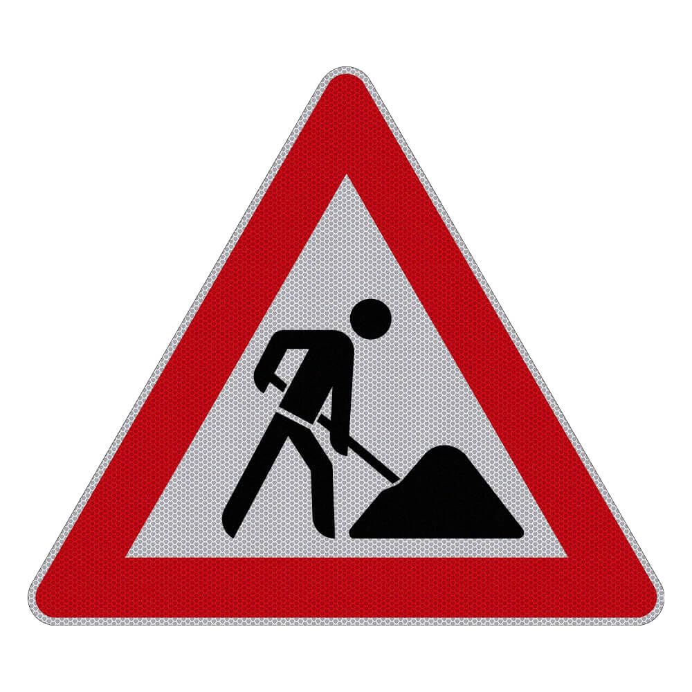 Gefahrzeichen VZ 123, Arbeitsstelle, StVO, Aluminium, RA2, SL 90 cm, Art.-Nr. 609413 | VZ 123 | Baustellenschild | Achtung Baustelle